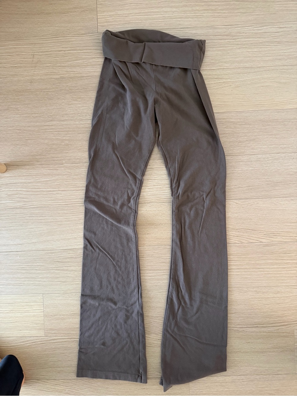 Brandy Melville Chocolate Brown Fold-Over Bootcut Pants